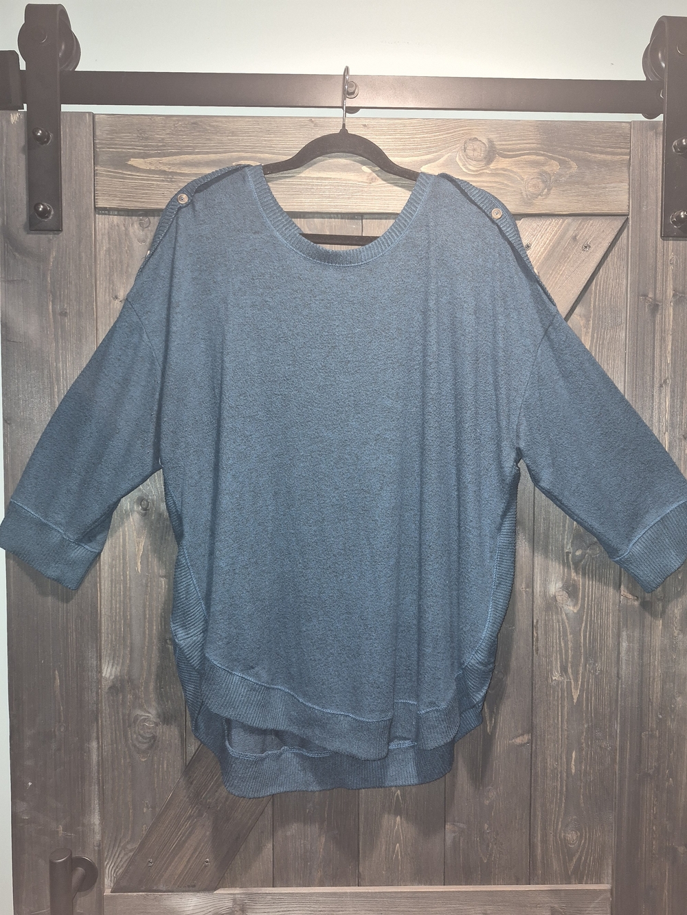 Maurices Teal Button-Shoulder Knit Pullover